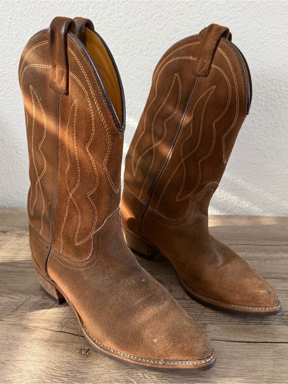 Vintage Biltrite Neoprene Brown Suede Cowboy Boots Women’s Size 6.5 Western USA